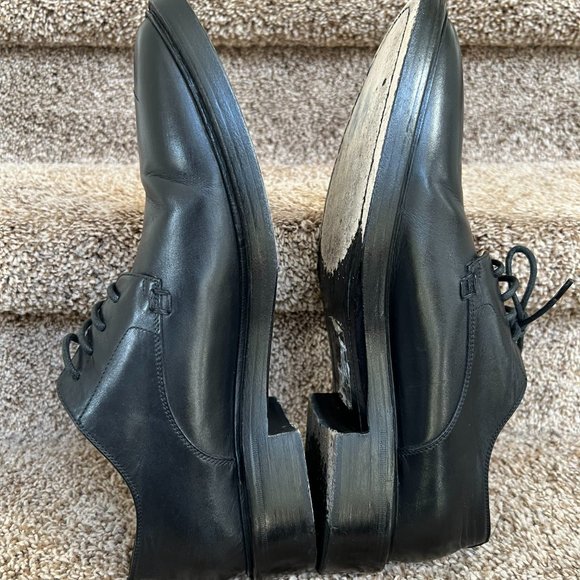 BALENCIAGA Men's Black Leather Derby Shoes. - Picture 9 of 16